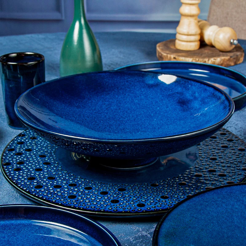 Керамическое овальное блюдо Casafina, 23 х 14.9 см, синий (Blueberry)