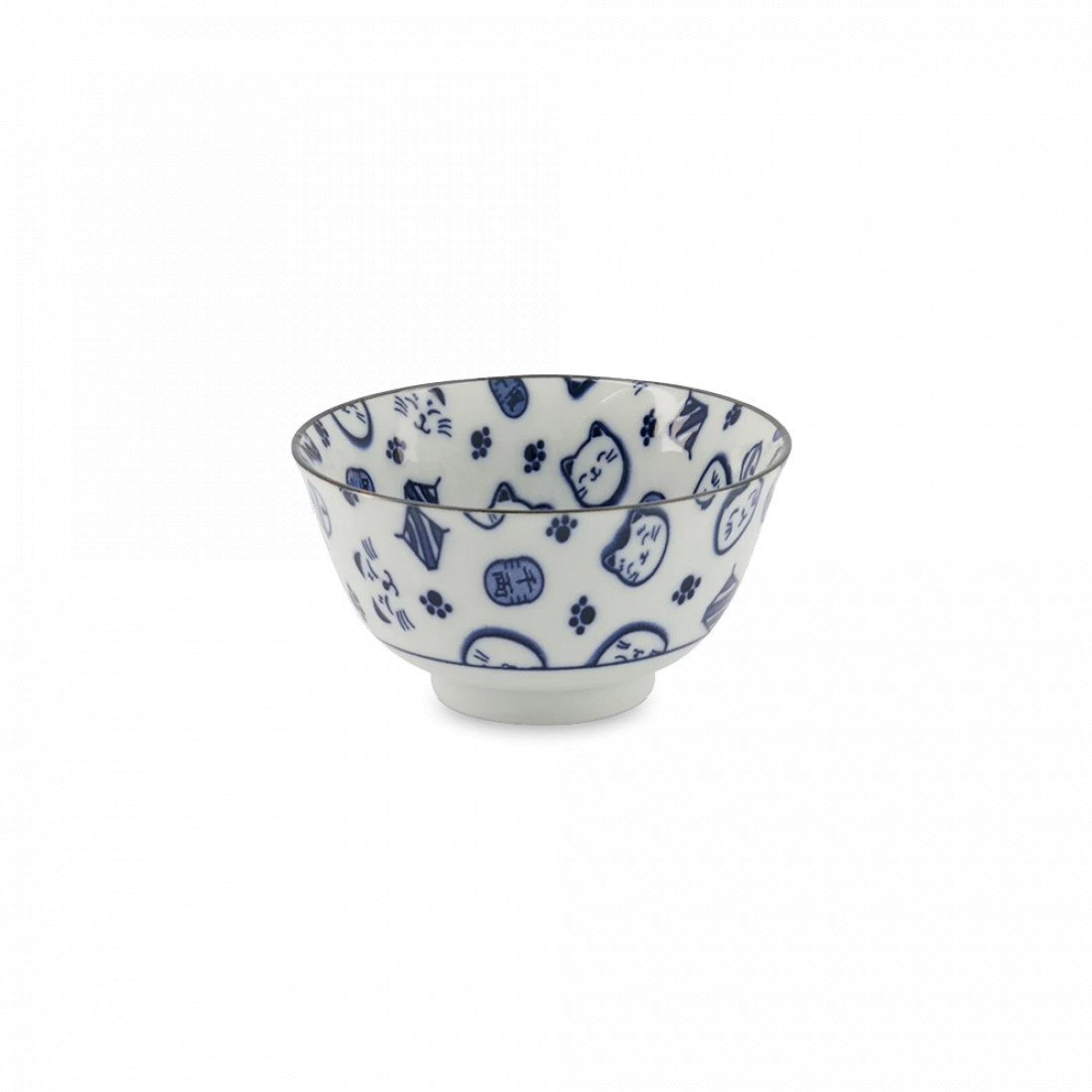 Фарфоровый салатник Fuku Cat Neko, 20.3 см, 1 л, белый/декор